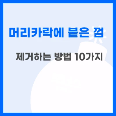머리카락에-붙은껌-제거하는-방법-10가지
