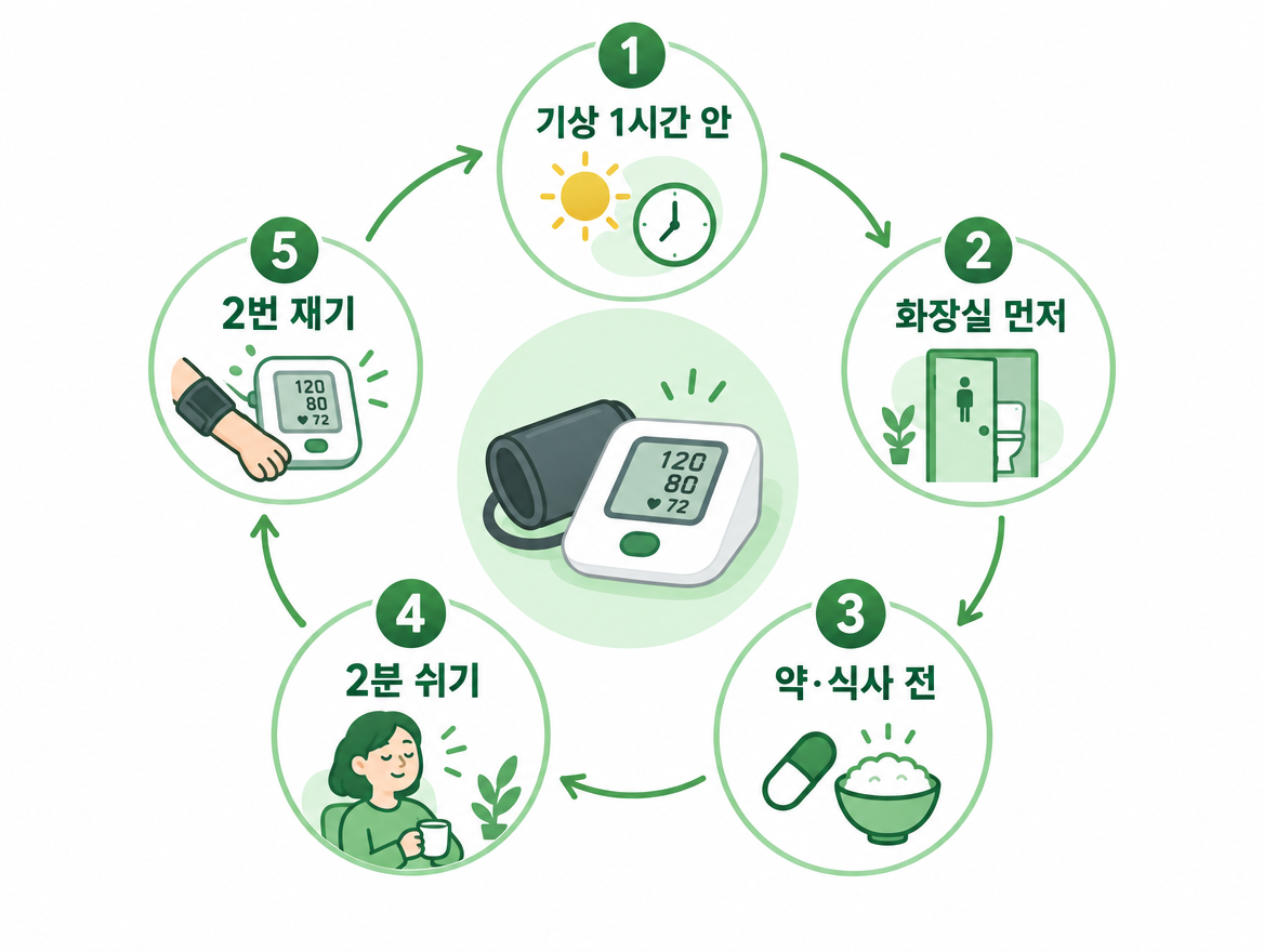 혈압 측정 시간 5단계 순서