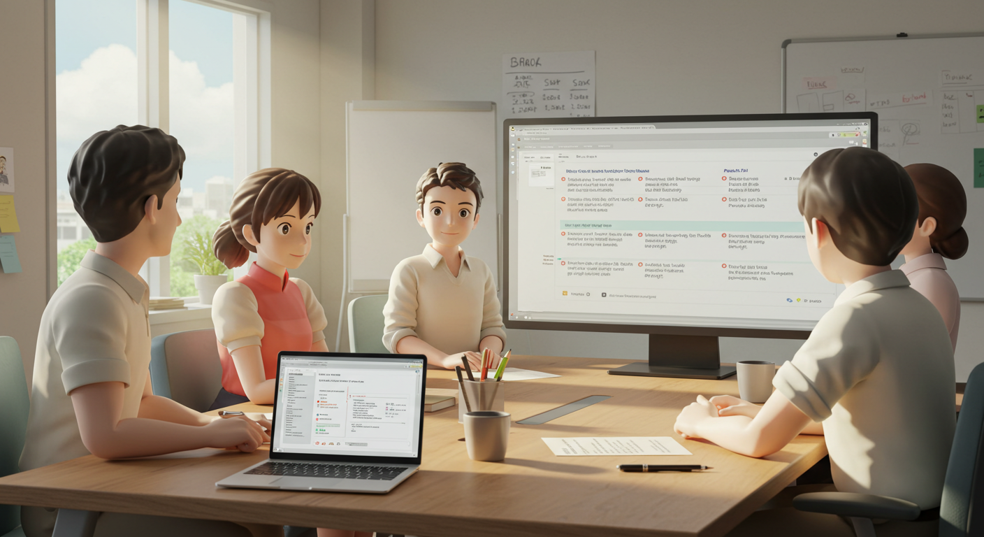 회의록이 자동 생성되는 모습