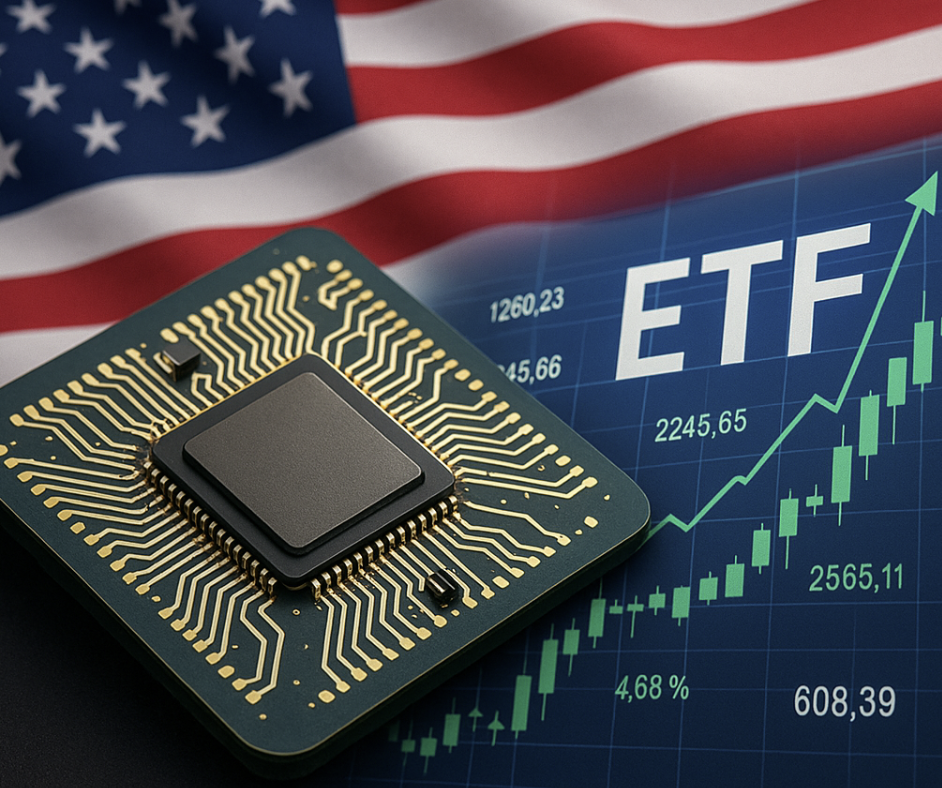 미국 반도체와 주식차트 이미지