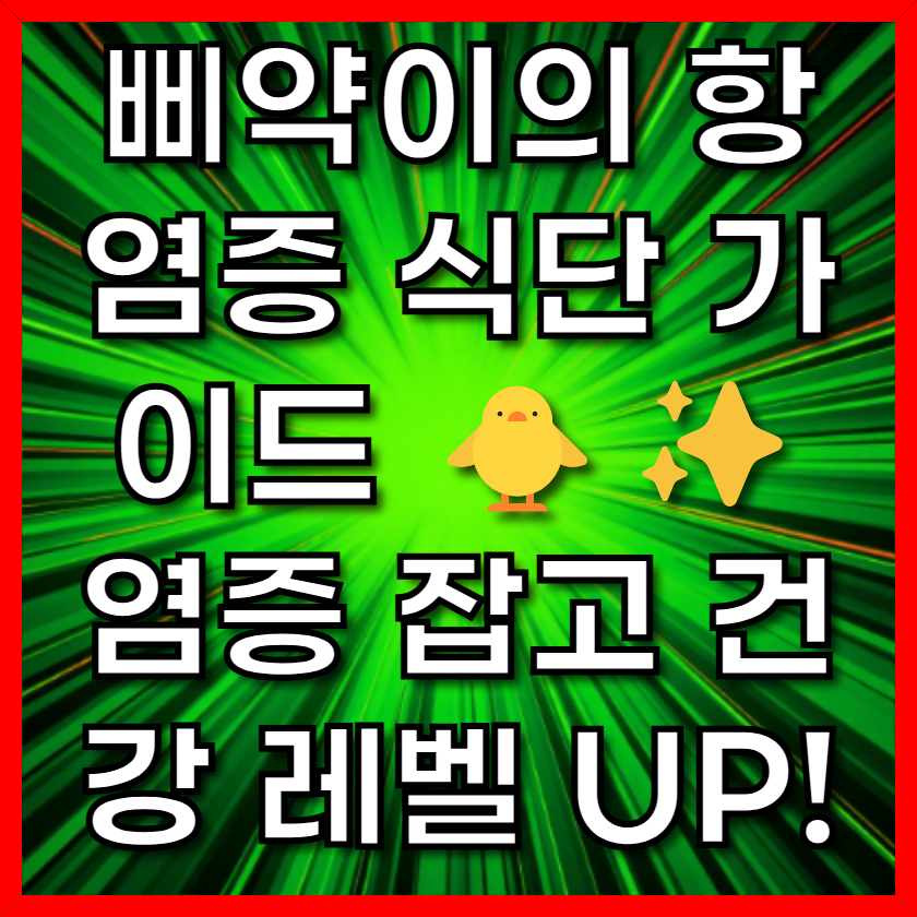 삐약이의 항염증 식단 가이드 🐥✨ 염증 잡고 건강 레벨 UP!