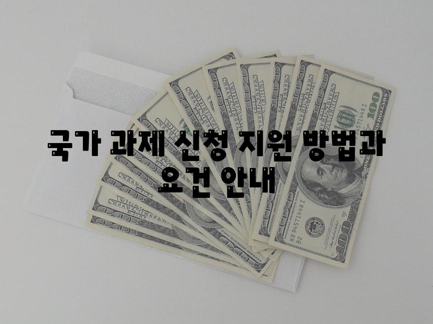 국가 과제 신청 지원 방법과 요건 안내
