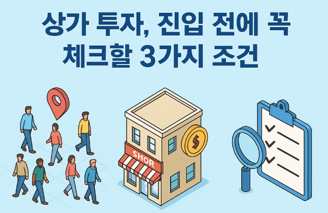 상가 투자, 진입 전에 꼭 체크할 3가지 조건