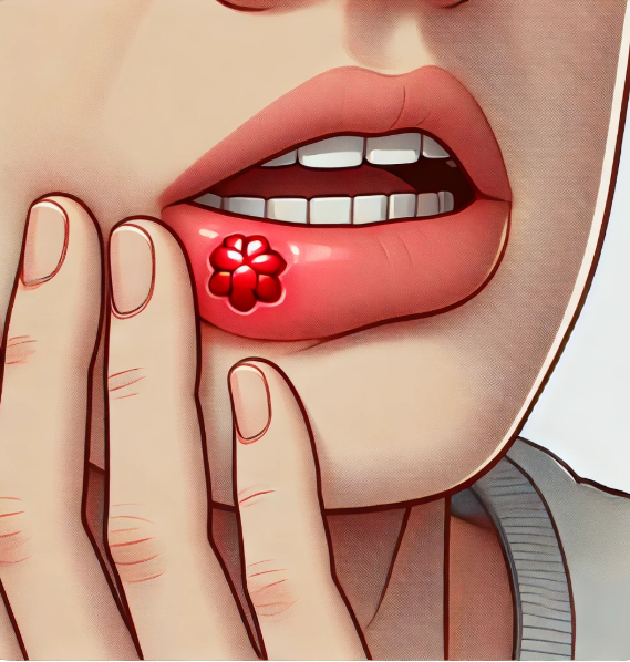 구내염 증상이 생긴 사람의 입