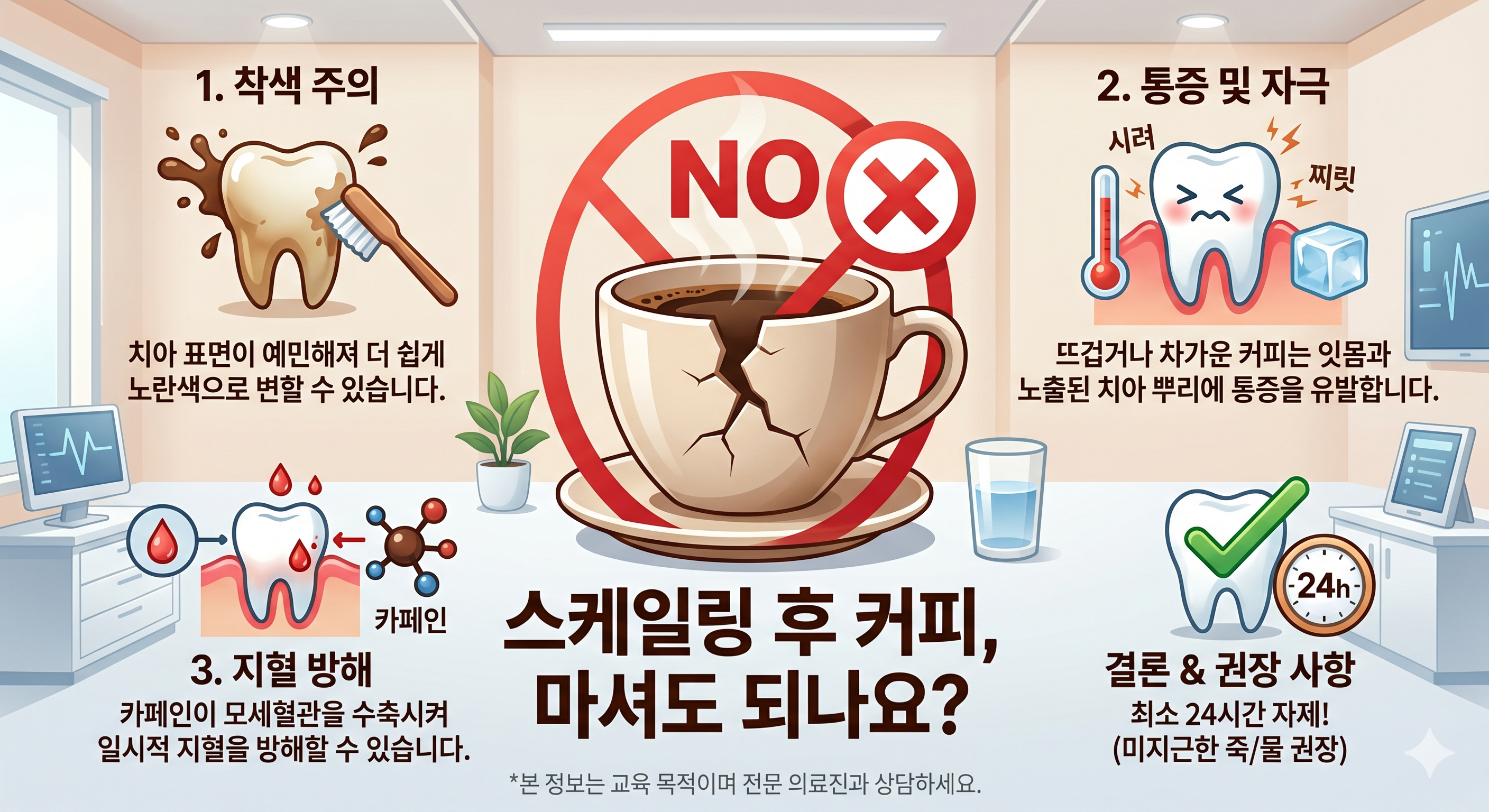 스케일링 후 커피 마셔도 되는지 설명 이미지