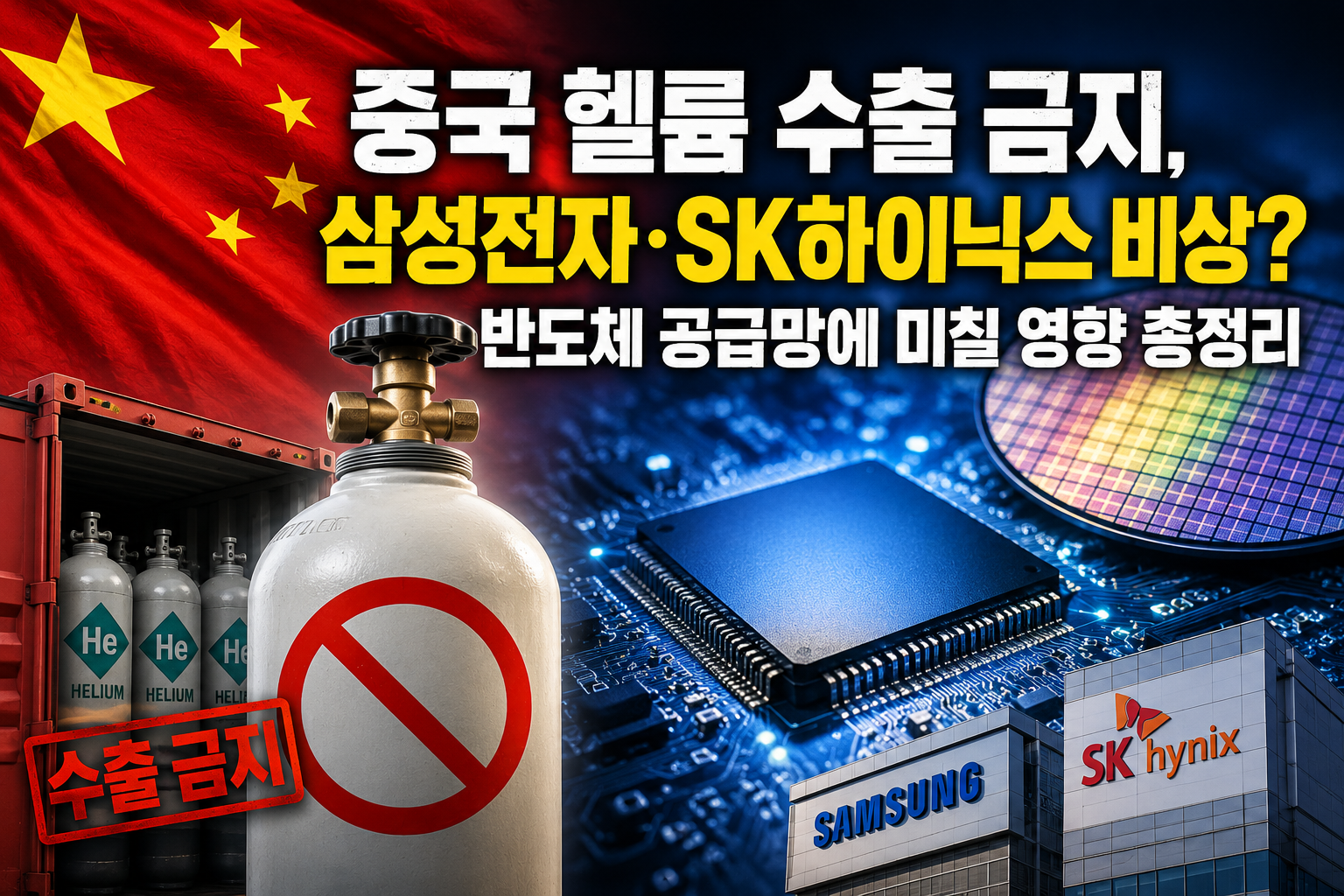 중국 헬륨 수출 금지, 삼성전자·SK하이닉스 비상? 반도체 공급망에 미칠 영향 총정리 관련 사진
