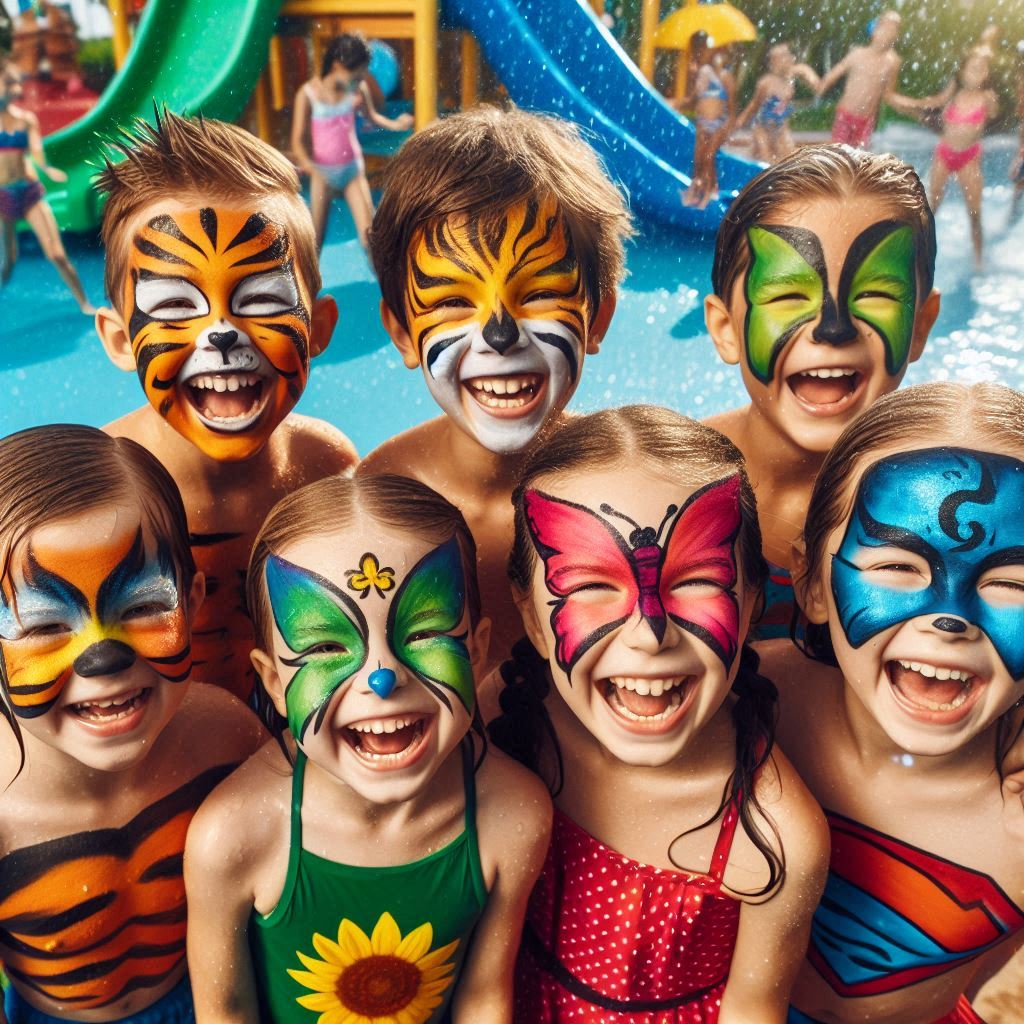 물놀이 장소에서의 페이스페인팅