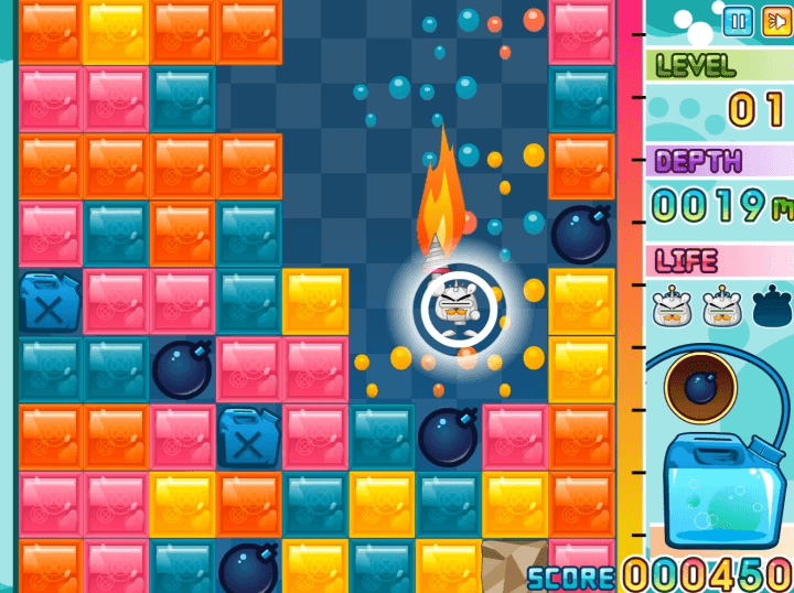 폭탄으로-블록을-한꺼번에-제거하는-화면