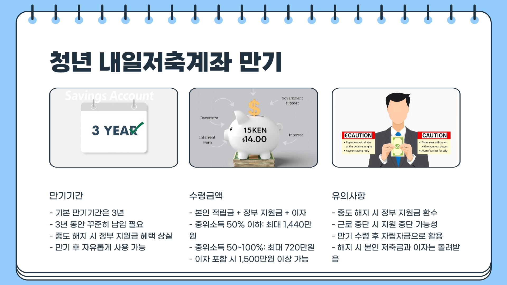 청년 내일저축계좌 총정리 ❘ 청년 내일저축계좌 자격조건 ❘ 청년 내일저축계좌 신청방법 ❘ 청년 내일저축계좌 만기