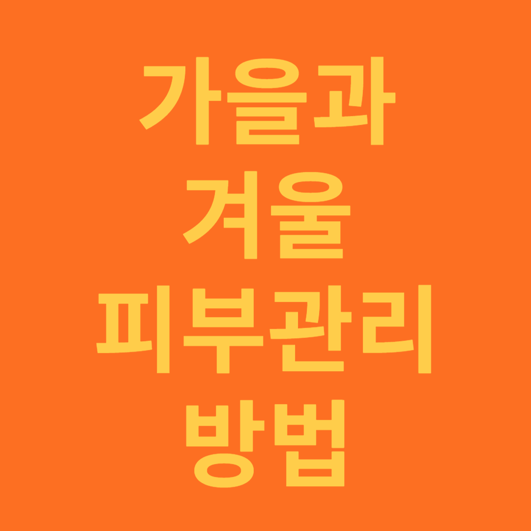 가을과 겨울 피부 관리 방법