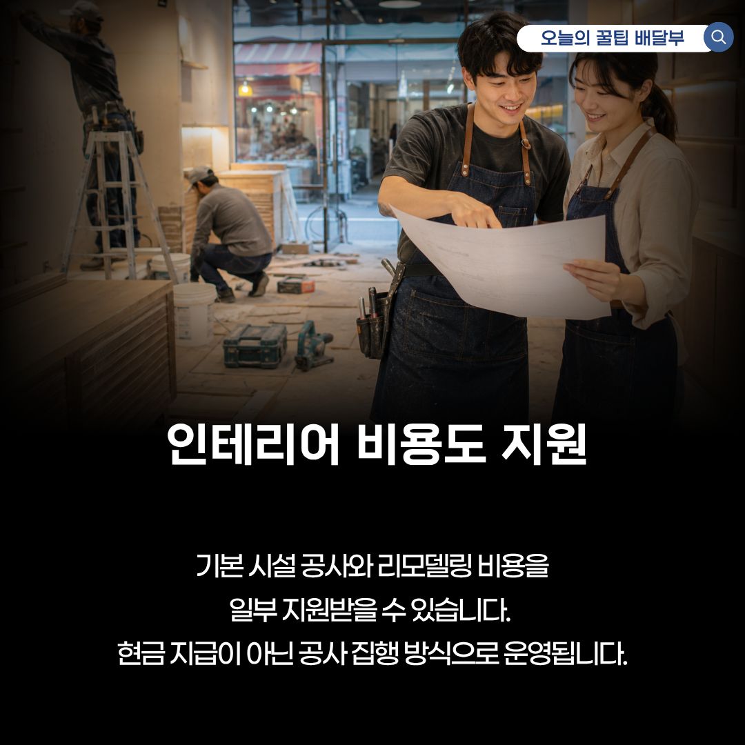 점포 매칭과 인테리어 비용 지원 범위