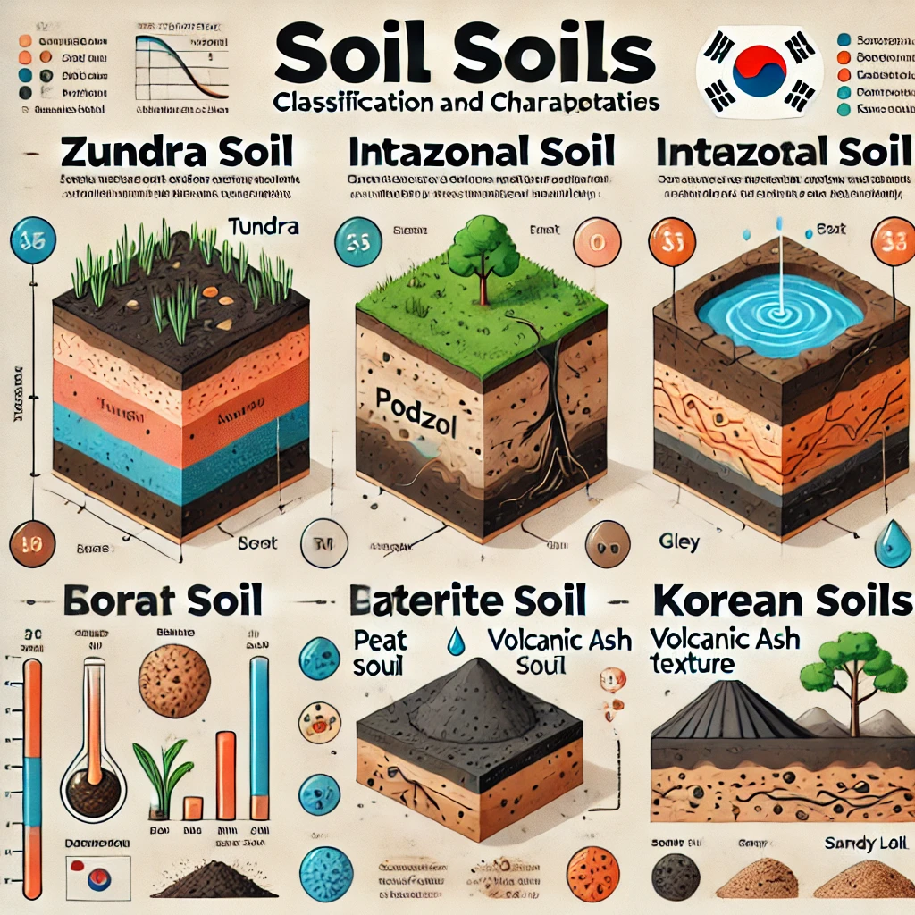 여러 토양의 종류를 이미지로 나타냄