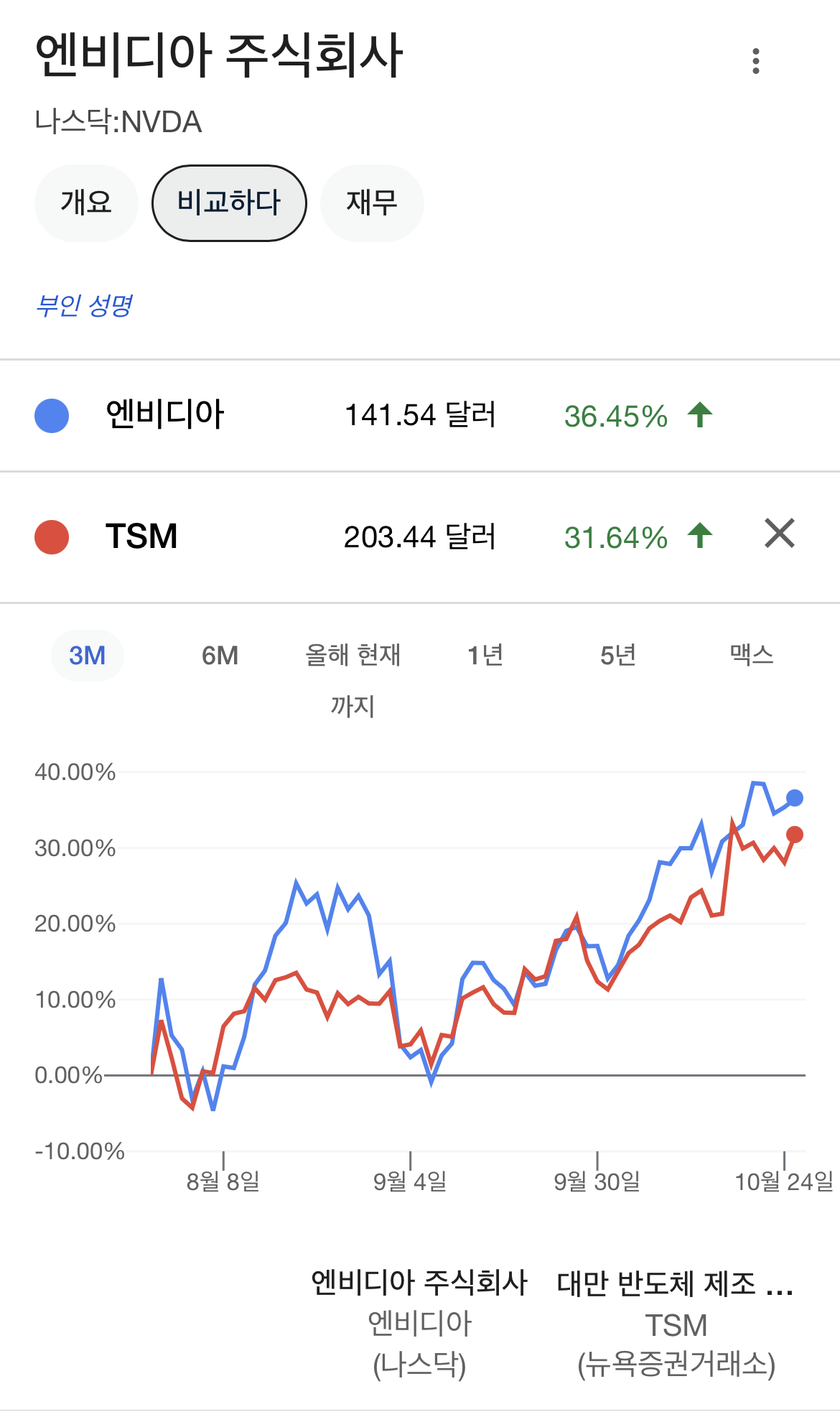 엔비디아 주식 주가 전망 2025 TSMC 주가 비교