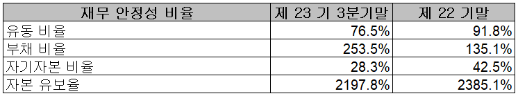 아이티엠반도체 - 재무 안정성 비율