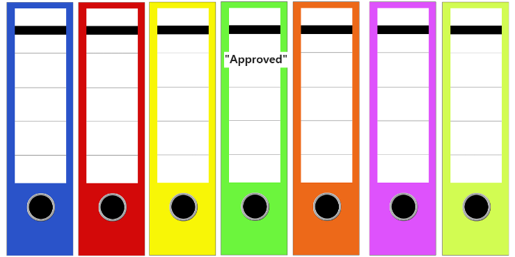 여러 글 중 승인 받은 하나를 표현한 서류 이미지