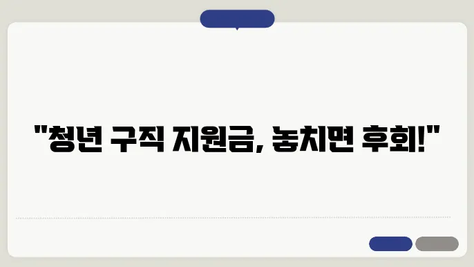 청년 구직 활동 지원금 신청