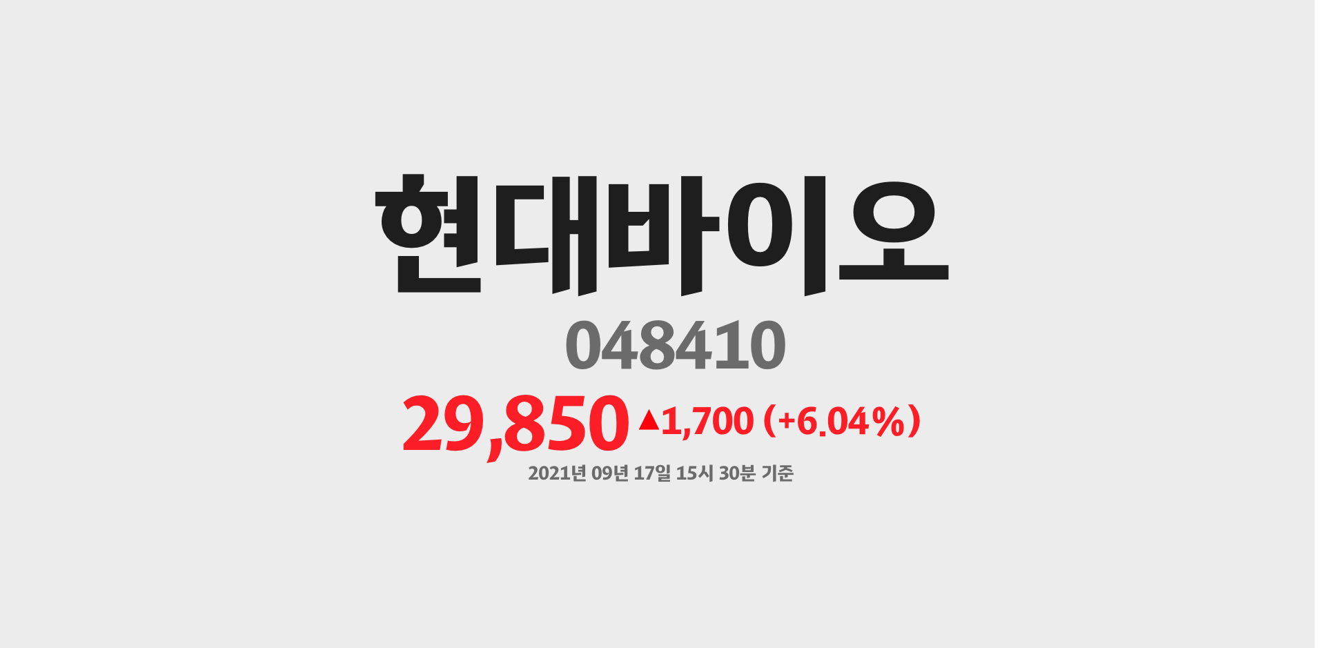 현대바이오 2021-09-17 15:30:00기준 주가