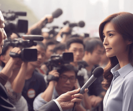 한여성이-인터뷰받는-이미지