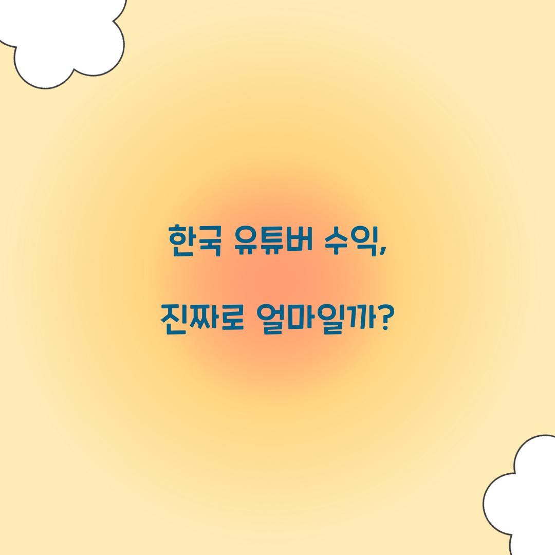 한국 유튜버 수익