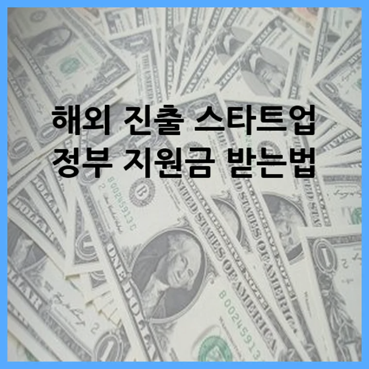 해외 진출 스타트업 정부 지원금 받는법