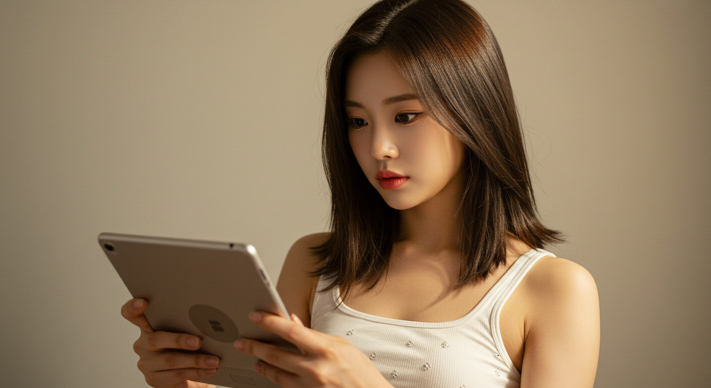 전자책을 읽는 여자