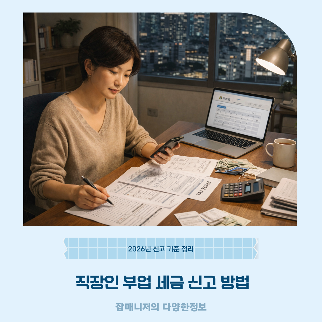 직장인 부업 세금 신고 방법, 2026년 신고 기준 정리