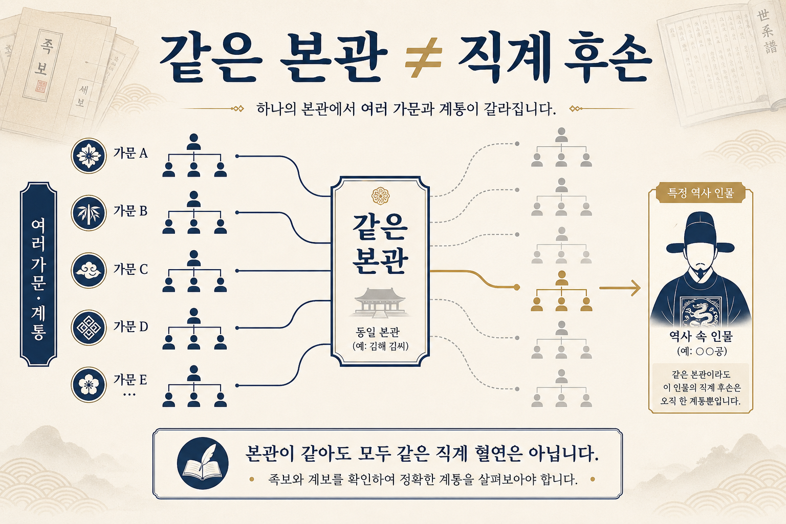 같은 본관이라는 사실만으로 친일파 직계 후손을 확인할 수 없는 이유