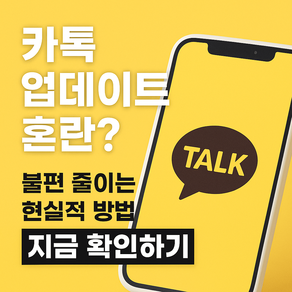 카톡 업데이트 혼란? 불편 줄이는 현실적 방법 지금 확인하기