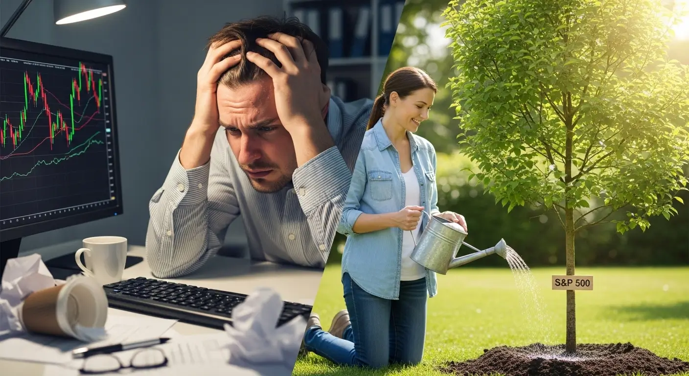 단기적인 차트를 쫓는 트레이더와 장기적인 시장의 성장에 동행하는 투자자의 비교