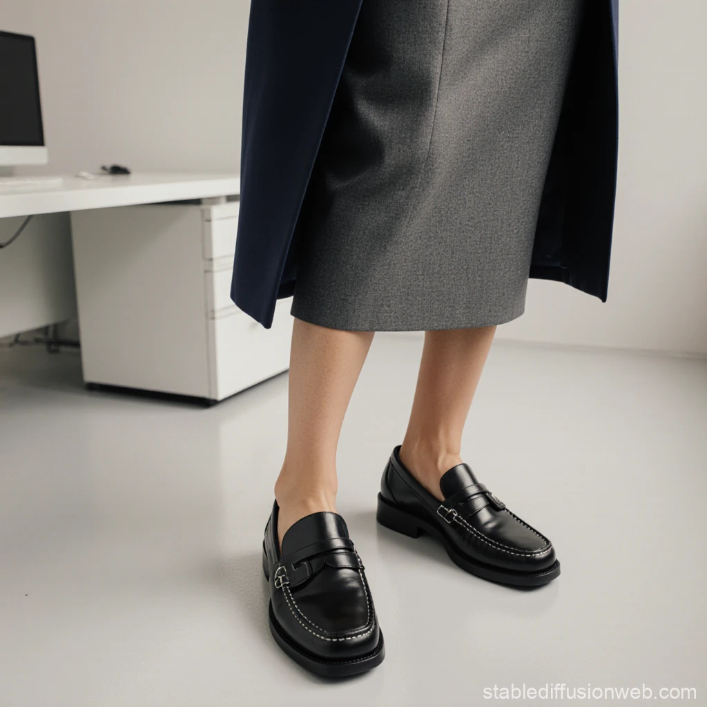 스커트 수트와 모카신이 재정의하는 다용도 파워 드레싱