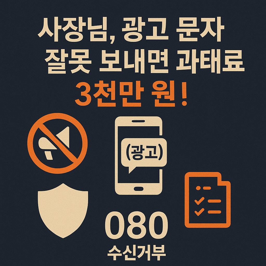 "사장님, 광고 문자 잘못 보내면 과태료 3천만 원!" (ft. (광고) 문구, 080 수신거부 필수 가이드)