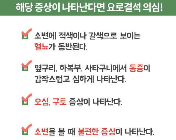 요로결석 증상, 원인, 치료방법