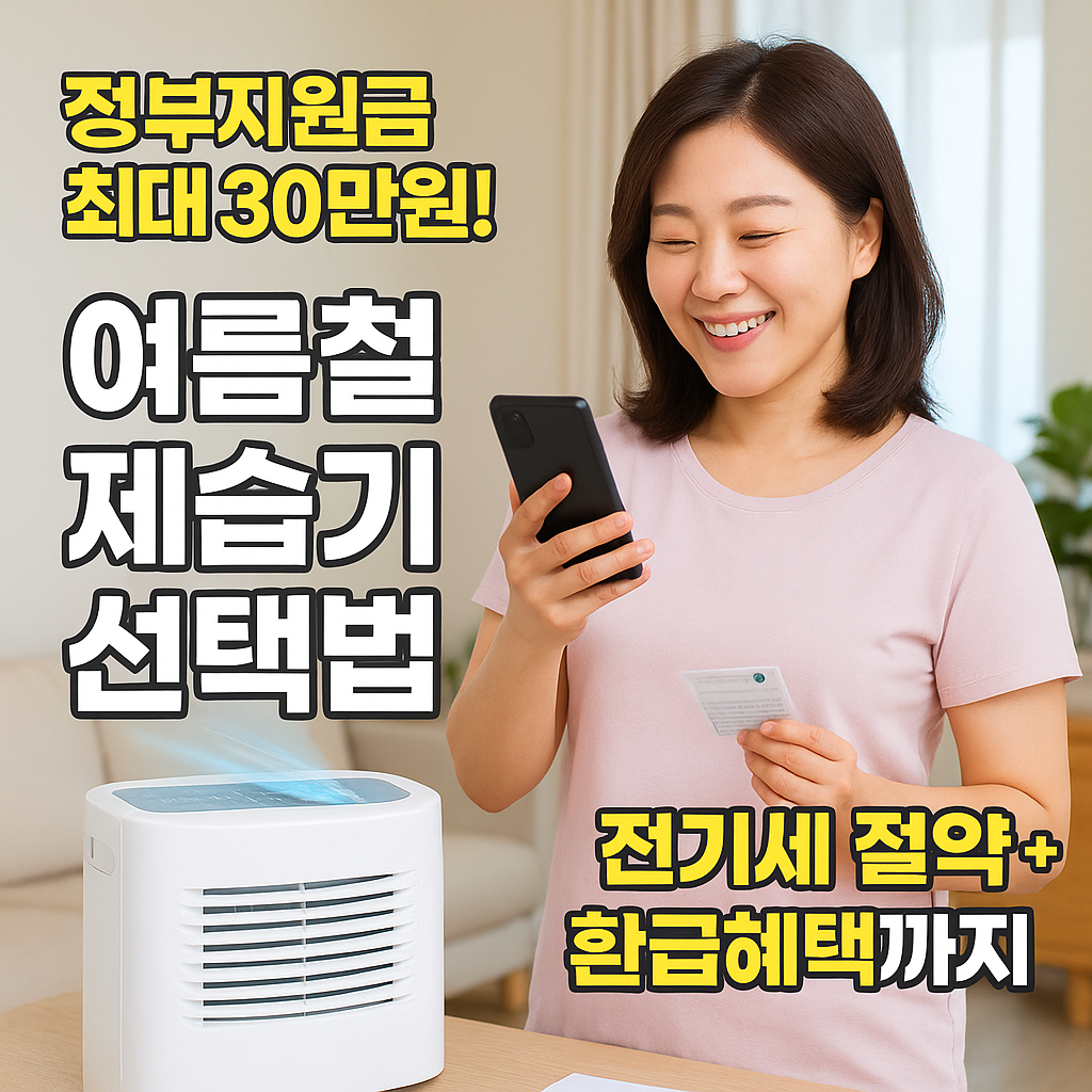 여름철 제습기 선택법 + 정부지원금 최대 30만원