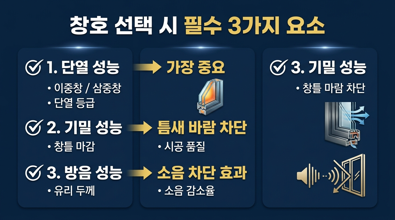 창호 선택시 필수 3가지 요소