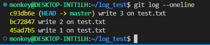 git log --oneline
