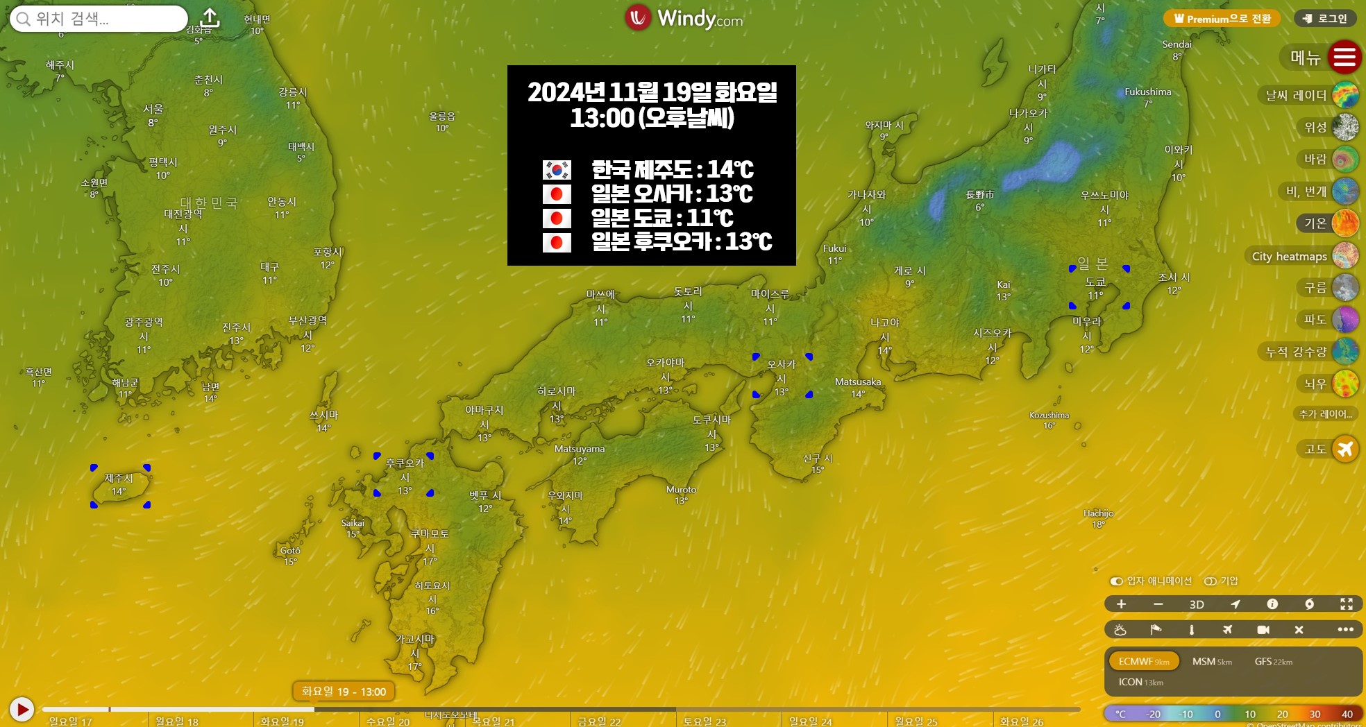 2024년 11월 19일 화요일 13:00 날씨