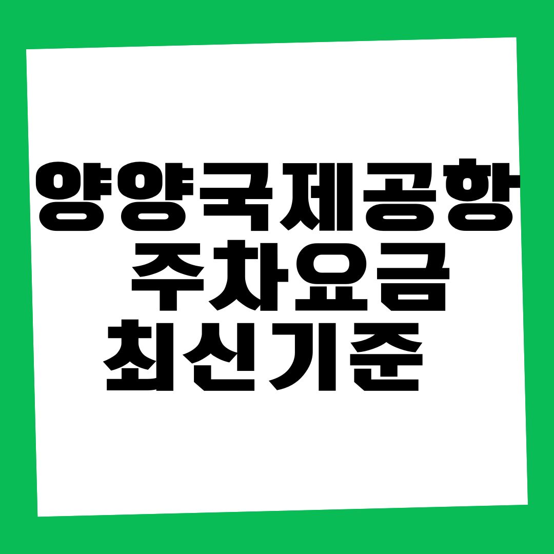 양양국제공항 주차요금
