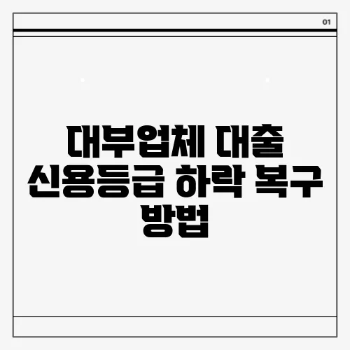 대부업체 대출 신용등급 하락 복구 방법