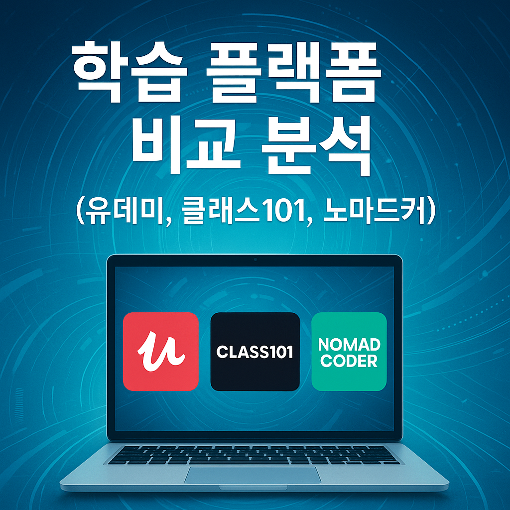 학습 플랫폼 비교 분석 (유데미, 클래스101, 노마드코더) 연관 이미지