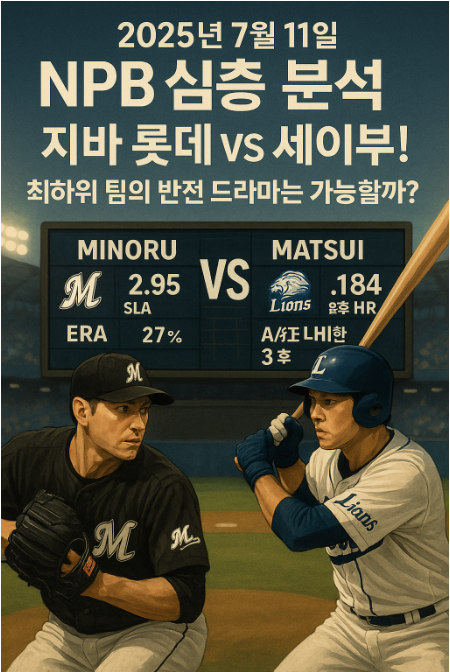 🏆 2025년 7월 11일 NPB 심층 분석: 지바 롯데 vs 세이부! 최하위 팀의 반전 드라마는 가능할까? ⚾