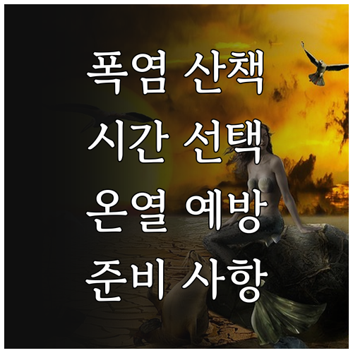 폭염 속 안전 산책: 시간 선택, 온..