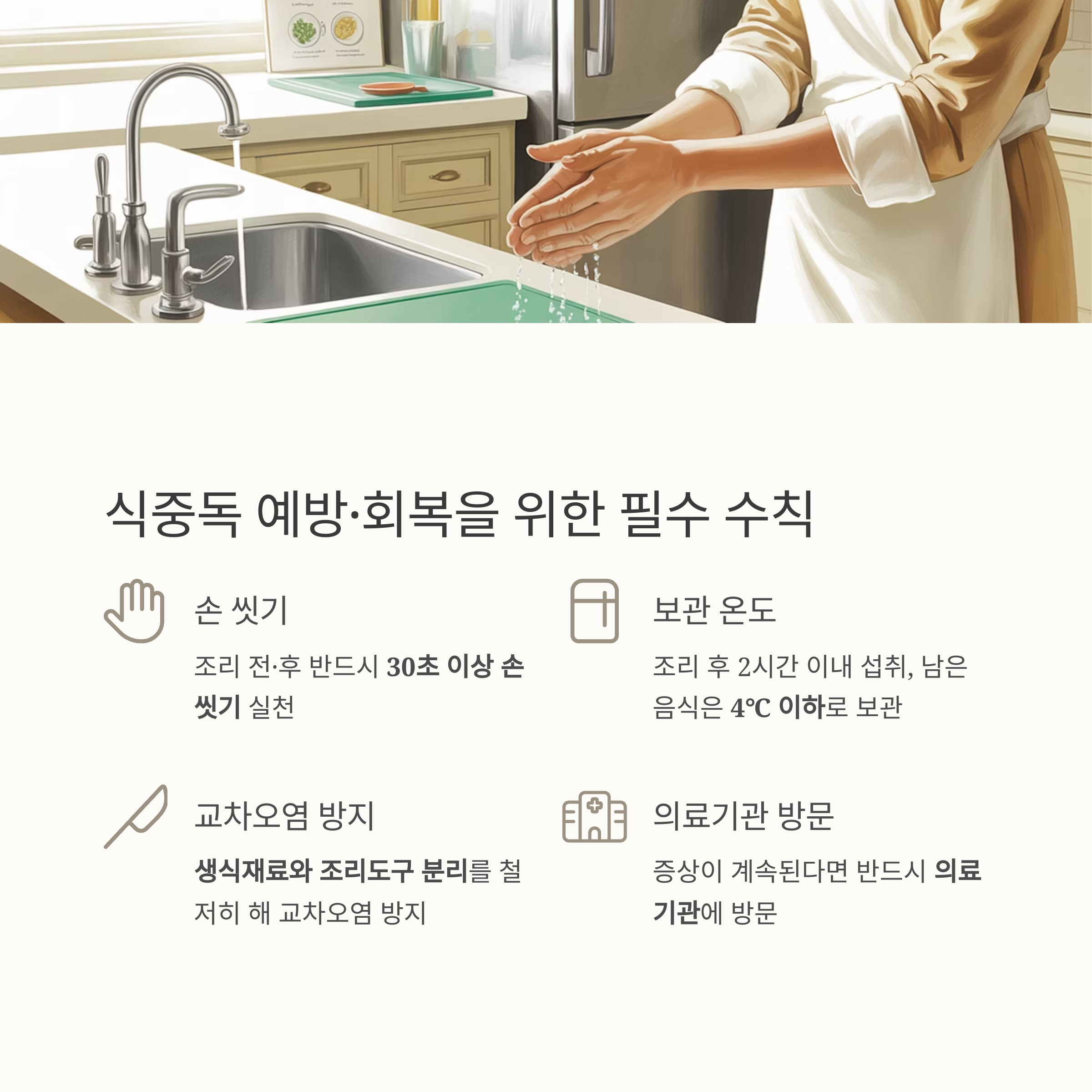 식중독 예방&middot;회복을 위한 필수 수칙