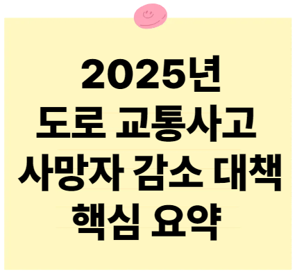 2025년 도로 교통사고 사망자 감소 대책 핵심 요약