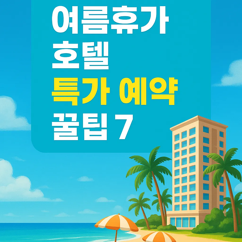 여름휴가 호텔 특가 예약 꿀팁 7가지! 이 타이밍을 놓치지 마세요