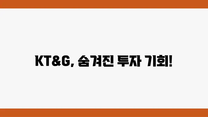 KT&G 주가 정보 및 신제품 관련주 주식 정보