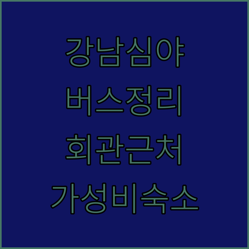 강남 서울과학기술회관 심야 버스 노선..