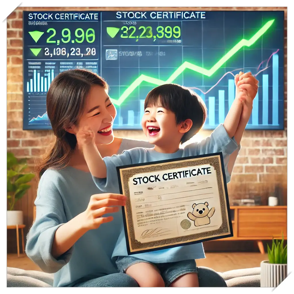부모-자녀주식-사주고-같이-기뻐하는모습