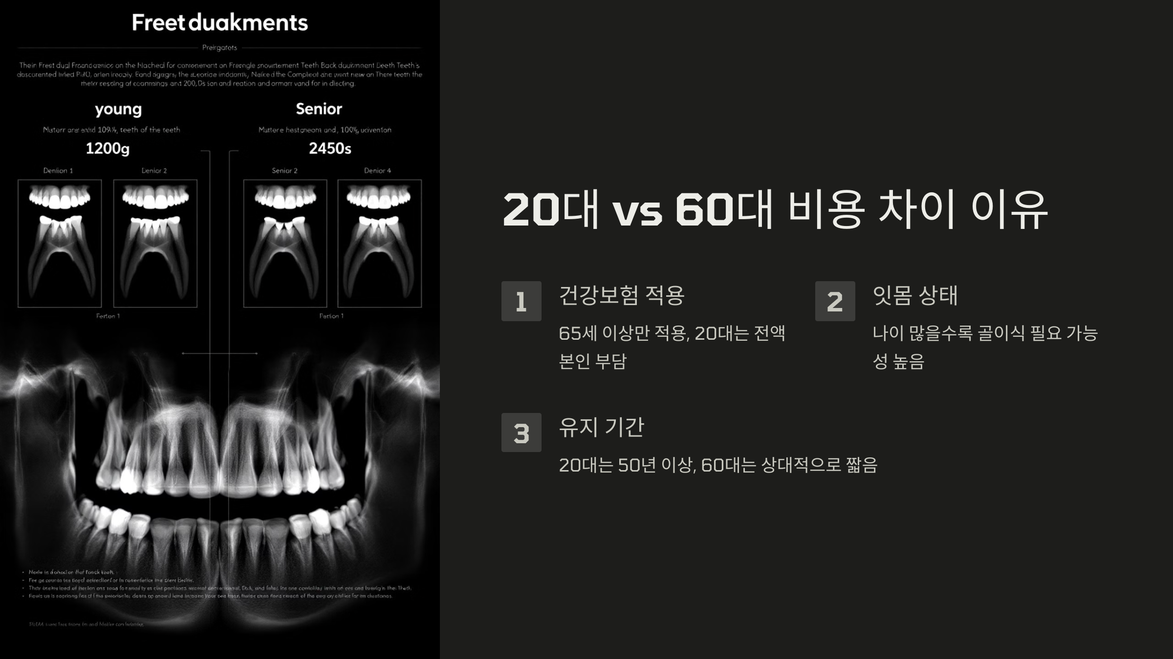 20대 vs 60대 비용 차이가 나는 이유