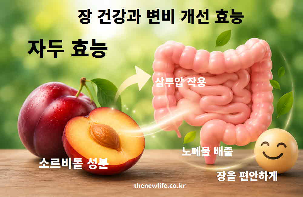 자두 효능 장 건강 변비 개선