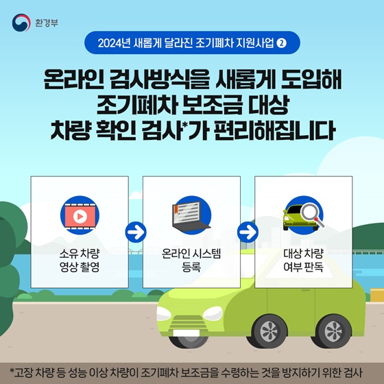 2024 노후 경유차 조기폐차 지원금 신청에 대한 환경부 설명